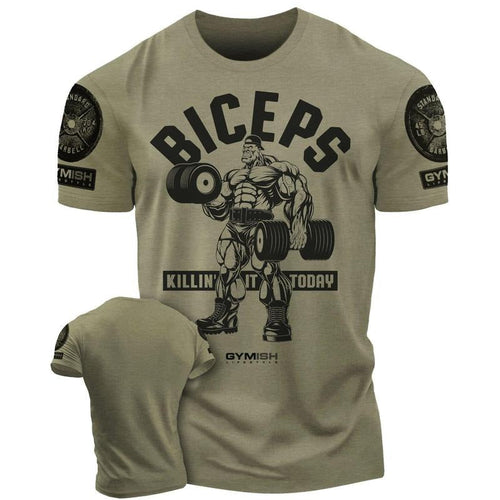 032. BICEPS Killin' It Funny Motivational Workout Gym T-Shirt for Men Hoodie, Sweatshirt | RetroVerseTees.com