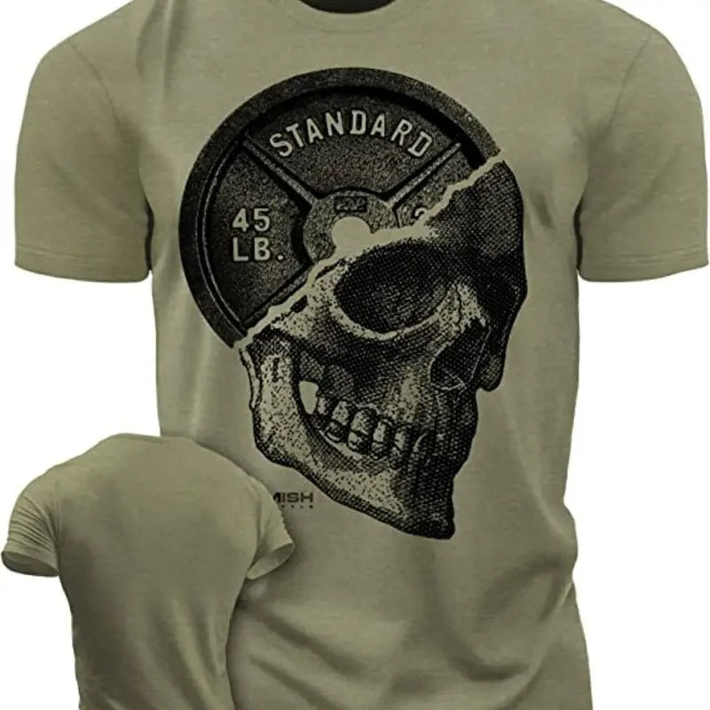051. SkullPlate Funny Motivational Workout Gym T-Shirt for Men Hoodie, Sweatshirt | RetroVerseTees.com