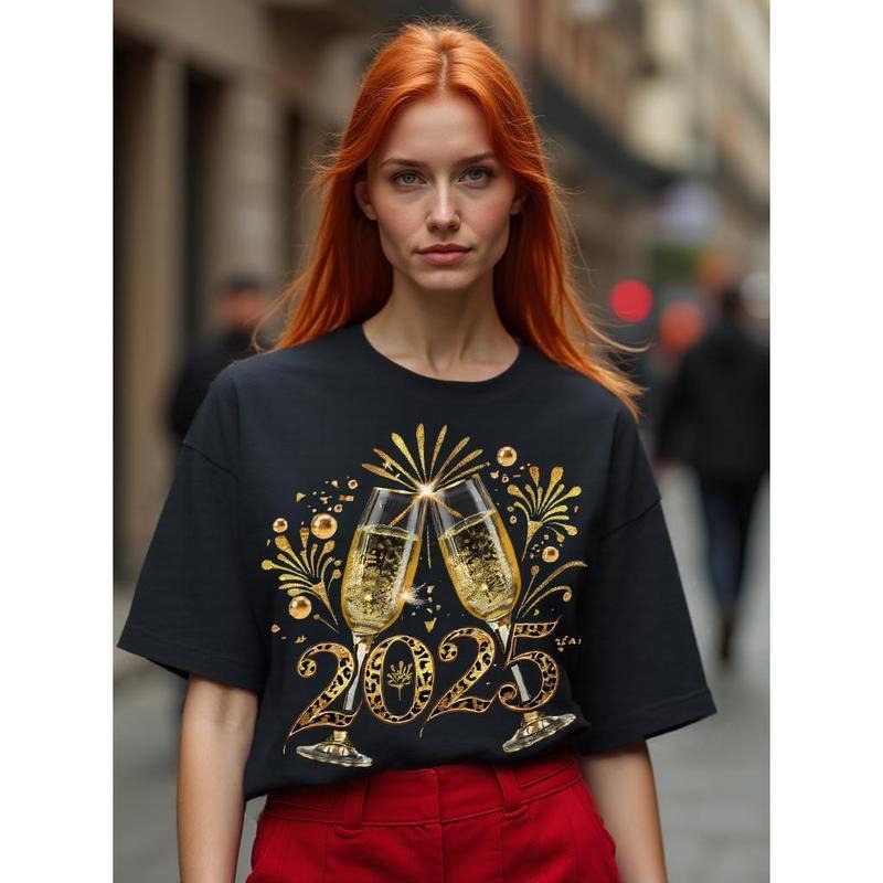 [100% Cotton] Cheers to 2025, 2025 New T-shirt Women Men Hoodie, Sweatshirt | RetroVerseTees.com