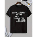 [100% Cotton] Letter Number Print Men's Short Sleeve Round Neck T-shirt Casual Regular Fit Graphic Tee Loungewear Pajama...