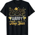 100% Cotton Happy New Year Party 2025 Ballon Family Matching Men Women T-Shirt Hoodie, Sweatshirt | RetroVerseTees.com