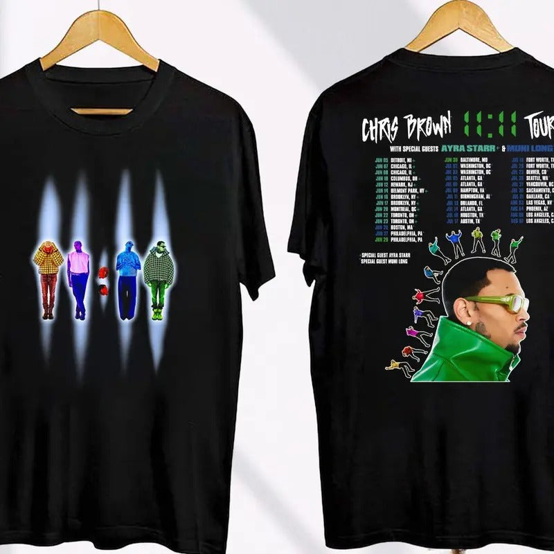11 11 Tour Chris 2024 Shirt, Brown Fan Shirt, Brown 2024 Concert Shirt, Brown Tour Tee, Chris Graphic Shirt, Cotton Round...