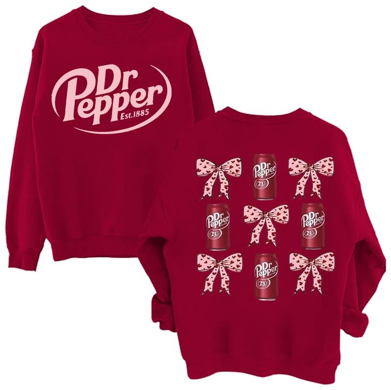 2 Sides Dr Pepper Pink Coquette Bow Sweater, Dr Pepper Sweatshirt, Dr Pepper Est 1885 Sweatshirt, Soda Lover Sweatshirt,...