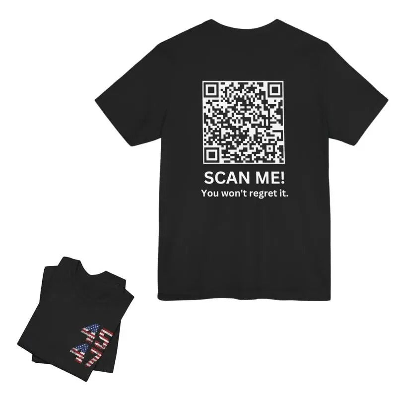 2 Sides Trump YMCA QR Code Dance T-Shirt, Funny President Trump T-Shirt, Gift for Trump Supporters, Gifts, Gift For Her,...