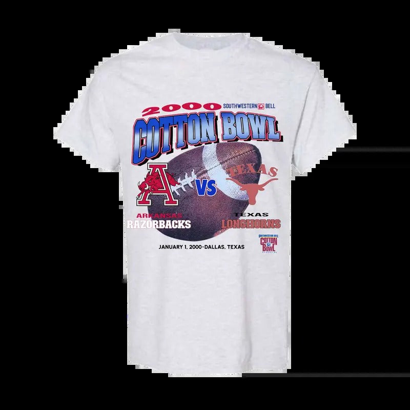 2000 VTG Arkansas VS Texas Cotton Bowl, Full Color, Full Size T-Shirts, Hoodie, Sweatshirt | RetroVerseTees.com