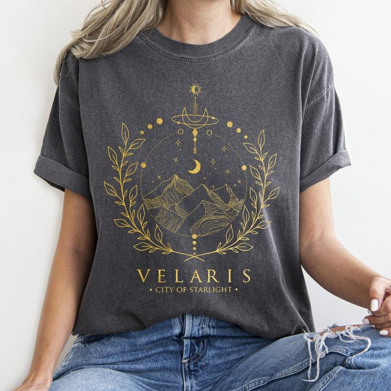 ACOTAR Velaris, City of Starlight Boho Comfort Colors Tshirt, Circle Hoodie, Sweatshirt | RetroVerseTees.com