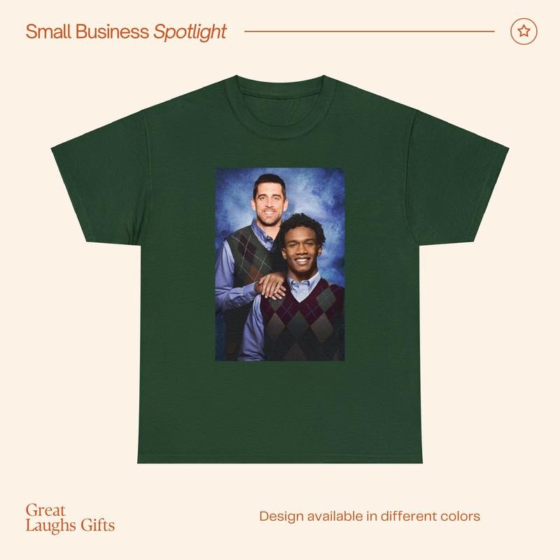 Aaron Rodgers Garrett Wilson New York Jets Funny T-Shirt, Christmas Gift Fathers Day Unisex Heavy Cotton T-Shirt Hoodie,...
