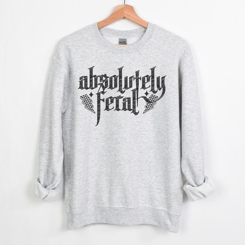Absolutely Feral Ash Grey Long Sleeve Crewneck Sweatshirt or Hoodie Mom Pullover Casual Women's Long Sleeve Tops with...