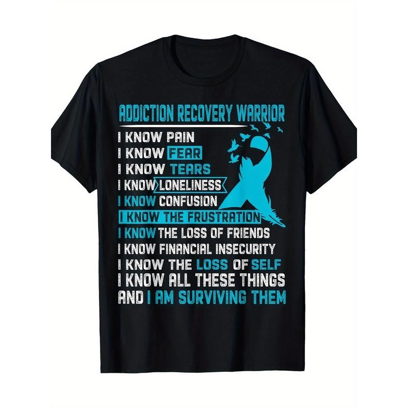 Addiction Recovery Warrior Shirt For Women Men T-Shirt 100% Cotton Made in USA Hoodie, Sweatshirt | RetroVerseTees.com