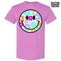 Adorable Floral Happy Face Gildan Short Sleeve T-Shirt 'NLB' Hoodie, Sweatshirt | RetroVerseTees.com
