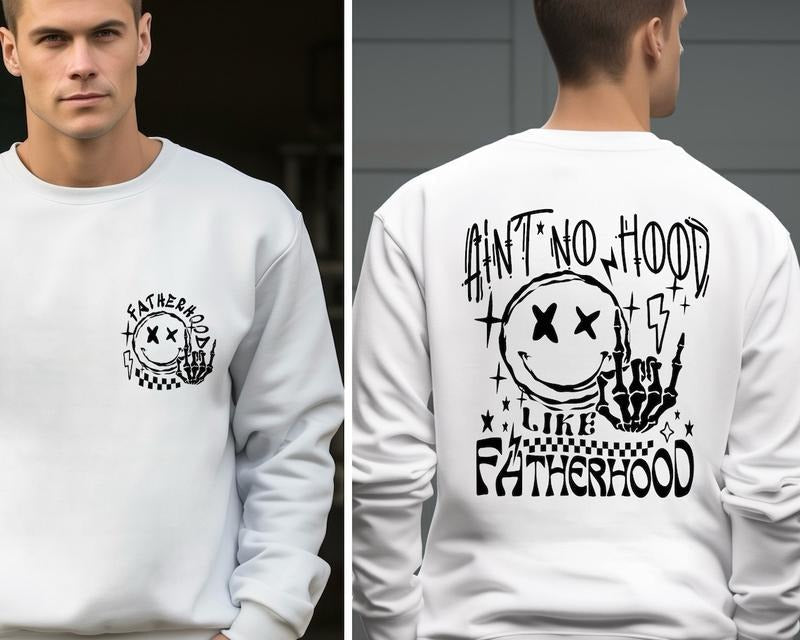 Ain't No Hood Like Fatherhood Sweatshirt, Funny Dad Sweatshirt, Dad Birthday Gift, Fathers Day Gift Cotton Sweaters...