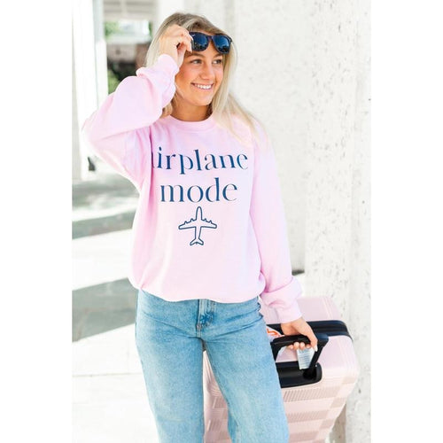 'Airplane Mode' Travel Vacation Sweatshirt Women Pullover T-Shirts, Hoodie | RetroVerseTees.com