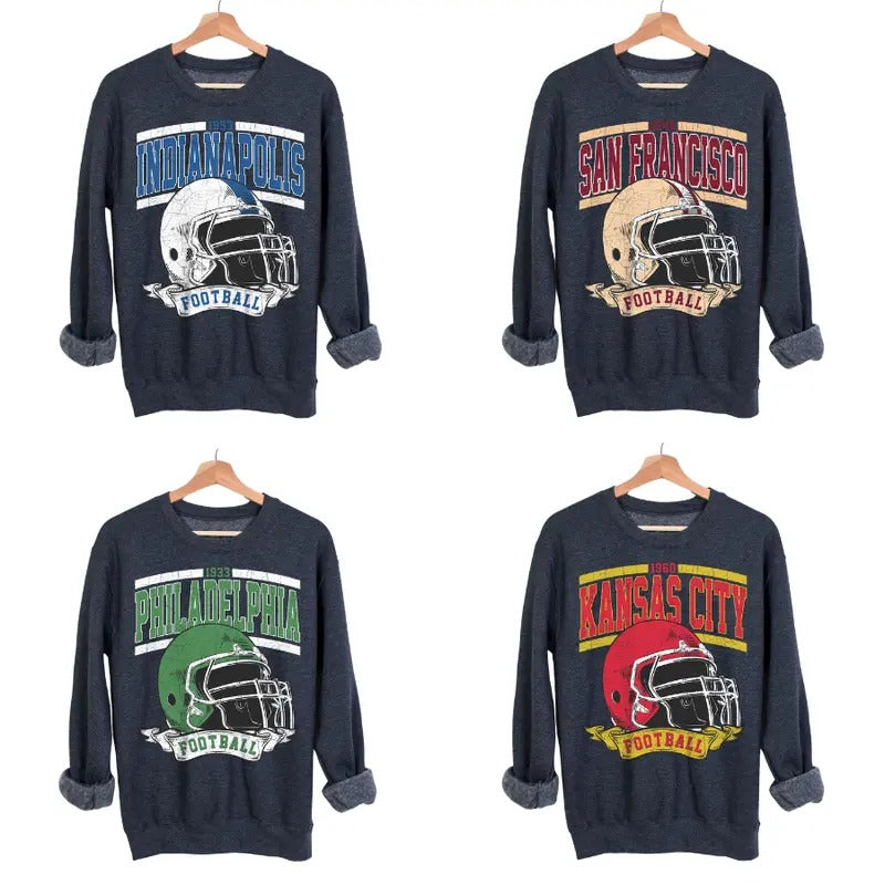 All 32 Teams Vintage Football Sweatshirt - Black Edition - Retro Sportswear for Dedicated Fans, Perfect for Game Day...