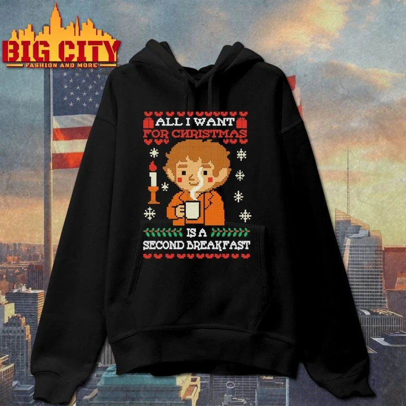 All I want for christmas is a Second Breakfast Christmas ugly shirt