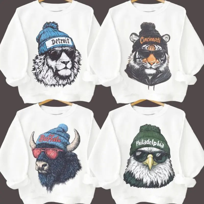All Team Mascot Football White Sweatshirt, Vintage 90s Graphic Style All Teams Football Sweatshirt team football...
