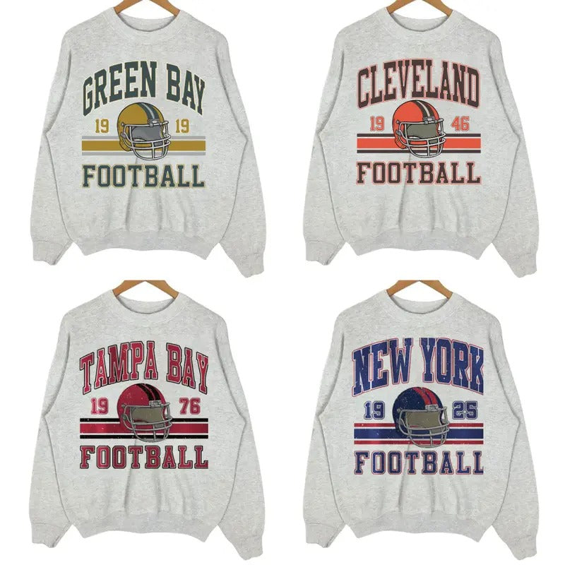 All Teams Vintage Football Sweatshirt - Classic Sport Grey for Fan Sport T-Shirts, Hoodie | RetroVerseTees.com
