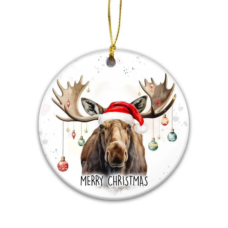Animal Ornament Moose Wildlife Animals Christmas Holiday Decoration Ornament, Deer Country Christmas Decor Ornament,...
