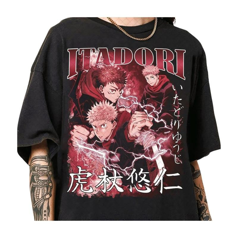 Anime Itadori Yuji Vintage Shirt, Anime Lover Shirt, Anime Shirt, Anime Manga Shirt, Anime Itadori Yuji Gift Men and...