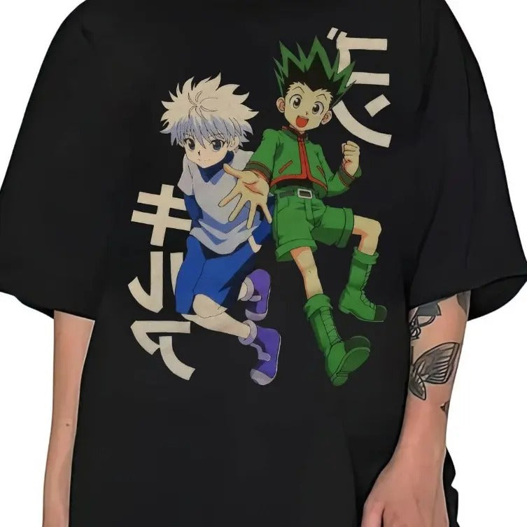 Anime Zoldyck Killua And Gon Freecss Black Unisex T-Shirt Hunter x Hunter Japanese Style Love Gift Fan Size S-3XL Hoodie,...