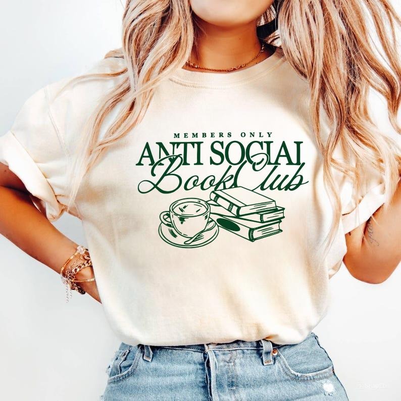 Anti Social Book Club Crewneck Shirt, Bookish Sweatshirt, Bookworm , Gifts for Book Lovers, For Men, For Women Hoodie