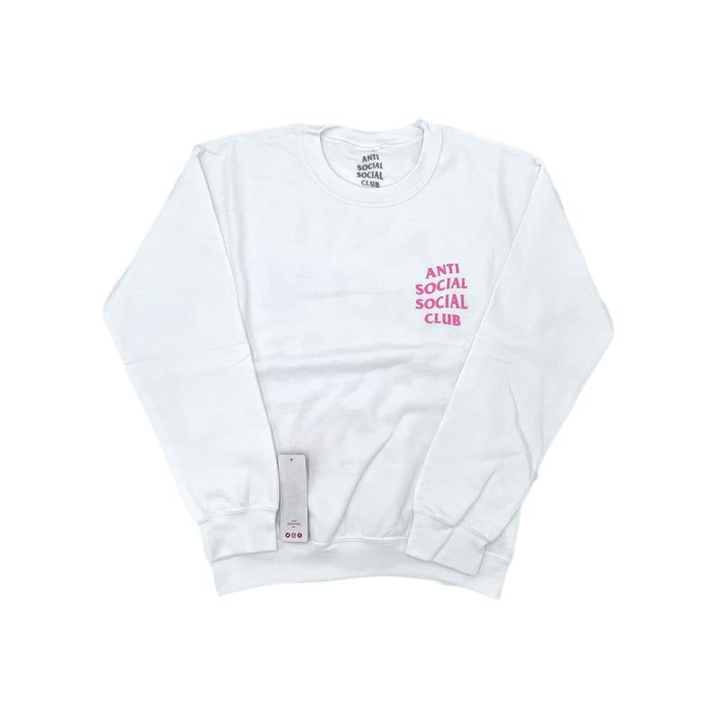 Anti Social Social Club White Pink Crewneck ASSW325 Men's Size S-L T-Shirts, Hoodie, Sweatshirt | RetroVerseTees.com