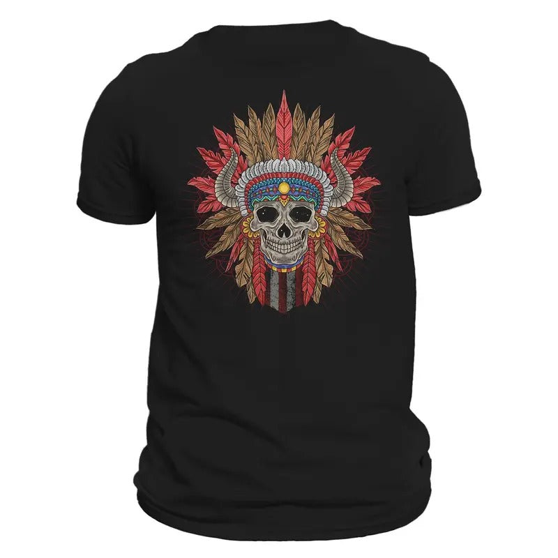 Apache Chief Skull Native American T-Shirt Hoodie, Sweatshirt | RetroVerseTees.com