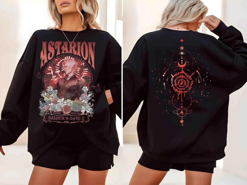 Astarion Baldur's Gate Vintage Sweatshirt, Astarion Baldur's Gate 3 Sweatshirt, Astarion Bulders, Astarion High Elf...