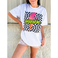 Auntie Neon Checkered Graphic Top T-Shirts, Hoodie, Sweatshirt | RetroVerseTees.com
