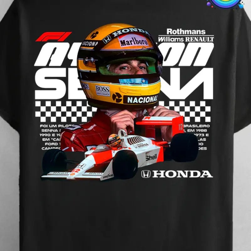Ayrton shirt, F1 Racing Graphic Tee, Legendary Formula 1 Driver Shirt, Honda shirt, McLaren shirt, Racing Tribute,...