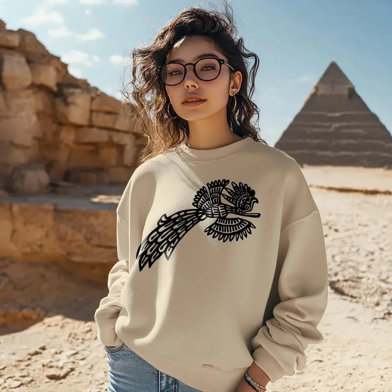 Aztec Quetzal Bird Mesoamerican Culture Unisex Sweatshirt Comfort Cotton T-Shirts, Hoodie | RetroVerseTees.com