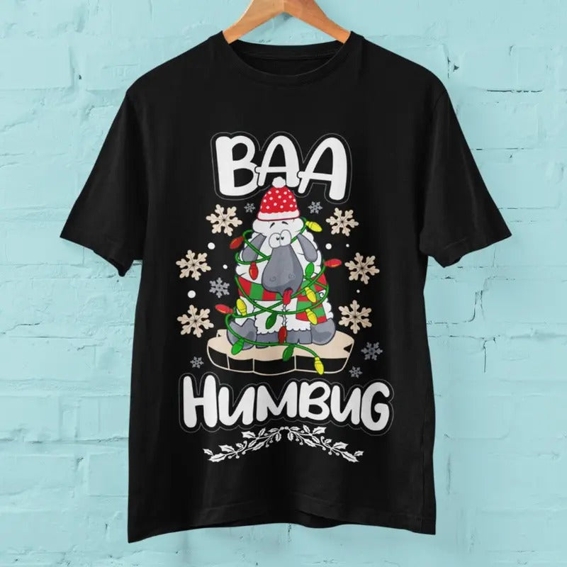 Baa Humbug Funny Christmas T Shirt, Christmas Hoodie, Sweatshirt | RetroVerseTees.com