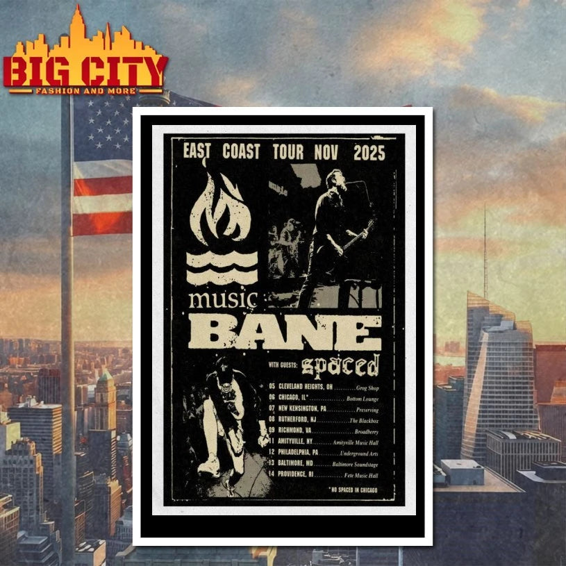 Bane Hot Water Music East Coast Tour Nov Poster shirt