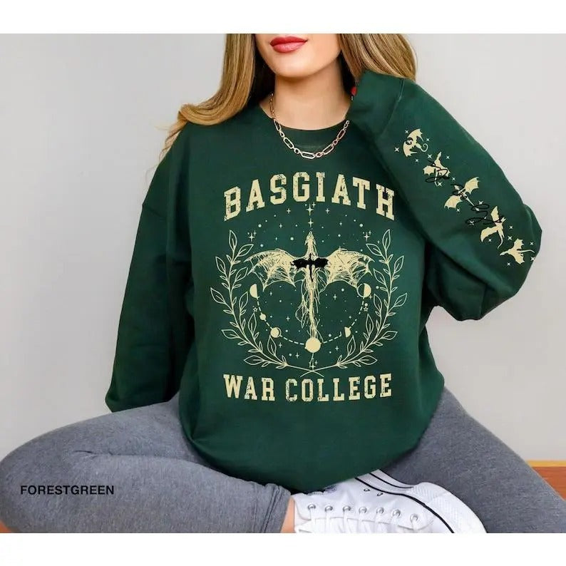 Basgiath War College Sweatshirt, Violet Sorrengail, Fourth Wing Sweatshirt, Fourth Wing Merch, Dragon Rider Sweatshirt,...