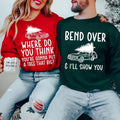 Bend Over Where Do You Thing Sweatshirt, Funny Couples Christmas Sweatshirt, Holiday Party Sweatshirt,  Matching Ugly...