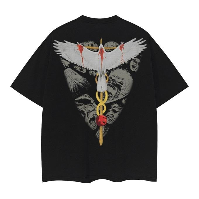 Berserk "Resurrected Cross" Vintage Oversized Tee Anime T-shirt 100% Cotton Original Design Men's Top Streetwear Casual...