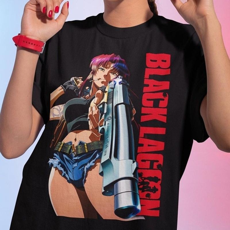 Black Lagoon Revy Manga Strip Anime Manga Unisex Tshirt T-shirt Tee All Sizes Menswear Top Hoodie, Sweatshirt