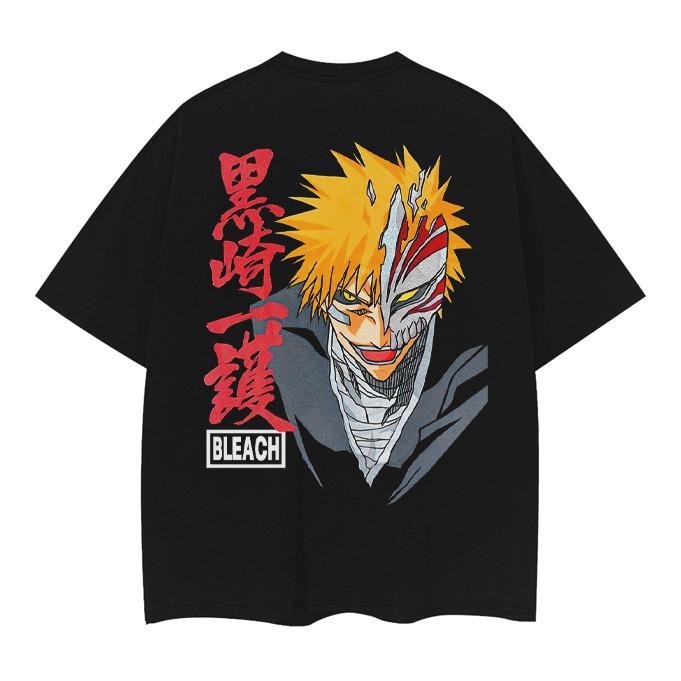 Bleach "Hollowfication" Heavyweight Vintage Tee 100% Cotton OVERSIZED Anime T-shirt Menswear Top Casual Streetwear Black...