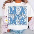 Blue Floral Chinoiserie Mama Coquette T-Shirt, Mama T-Shirt, Mama Varsity T-Shirt, Mothers Day T-Shirt, Gift for Mom,...