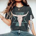 Boho Cow Skull Shirt, Western Graphic Tee, Bull Skull Shirt, Cowgirl Tshirt, Country Shirt, Cowboy Shirt,Country Girl...