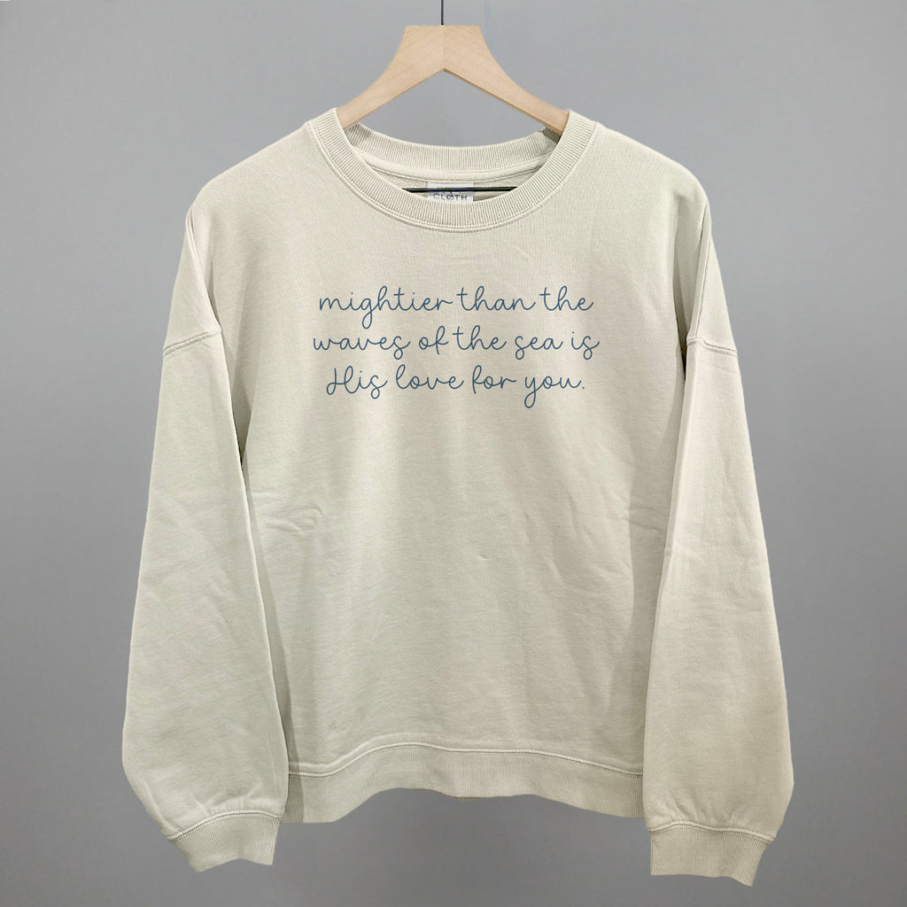 Mightier Than The Waves His Love For You T-Shirts, Hoodie, Sweatshirt | RetroVerseTees.com (Image 1)