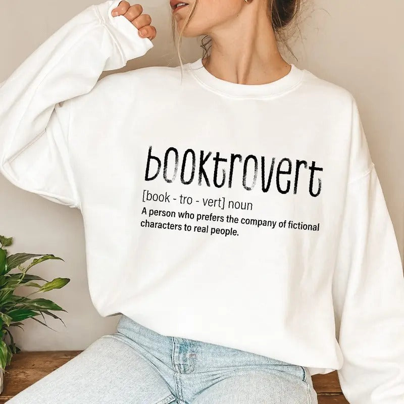 Booktrovert Shirt, Book Lover Shirt for Women, Classic Literature Hoodie, Bookish Girl Sweat, Bookworm Hoodie, Gift for...