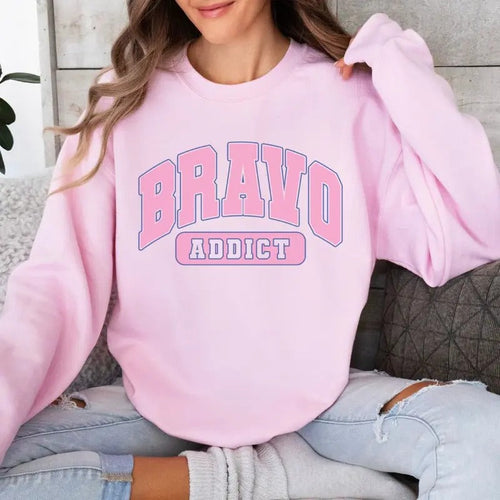 'Bravo Addict' Crewneck Sweatshirt T-Shirts, Hoodie | RetroVerseTees.com