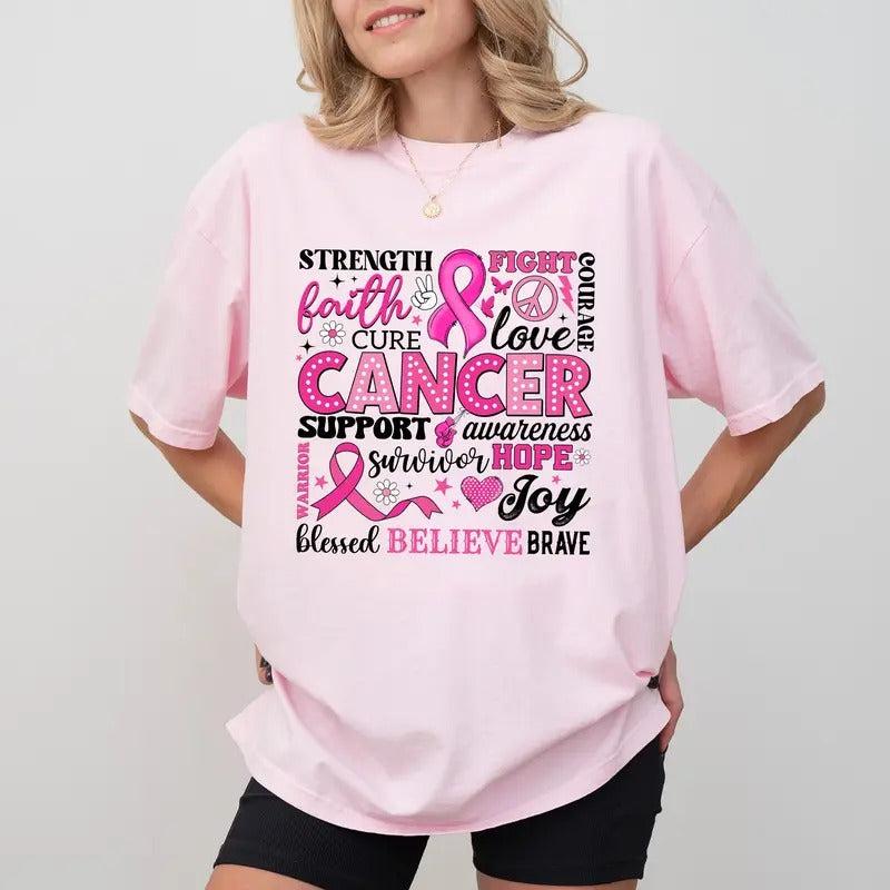 Breast Cancer Awareness Comfort Colors Shirt, Motivational Unhinged Tees, Breast Cancer Warrior Tee, In October We Wear...