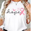 Breast Cancer Hope T-Shirt, Pink Ribbon Shirt, Breast Cancer Fighter Tee, Breast Cancer Support Tee, Cancer Warrior...