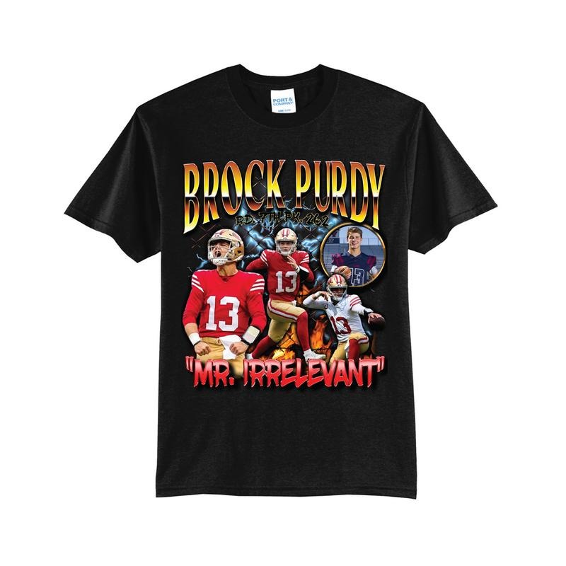 Brock Purdy Rapper Tee Hoodie, Sweatshirt | RetroVerseTees.com
