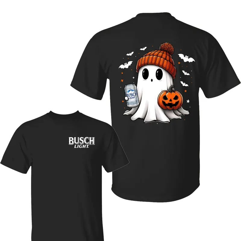 Busch Light Ghost Pumpkin Halloween T-Shirt ,Funny Spooky Shirts, Pumpkin Shirt, Busch Light T-Shirt, Halloween Shirt,...