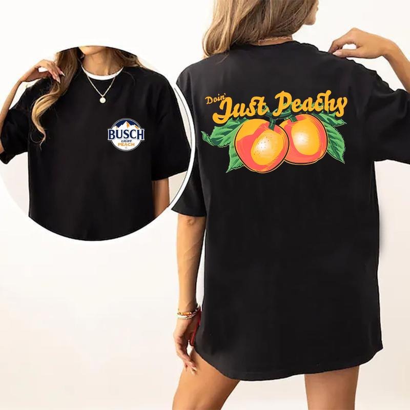 Busch Light Just Peachy Double sided Tee, Vintage Tee, Unisex Hoodie, Sweatshirt | RetroVerseTees.com