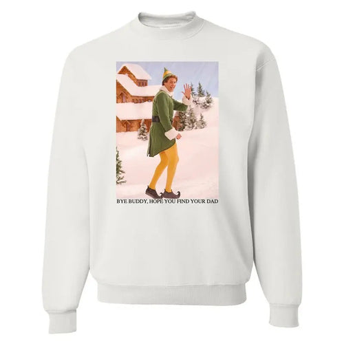 'Bye Buddy' Christmas Sweatshirt, Cozy Holiday Elf Sweater T-Shirts, Hoodie | RetroVerseTees.com