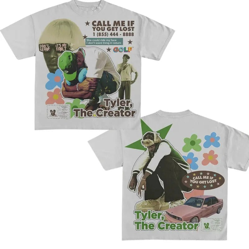 CALL ME WHEN YOU GET LOST TEE - Double Sided Prints Vintage Bootleg T-Shirt,Tyler the creator printed t-shirt, Cotton...