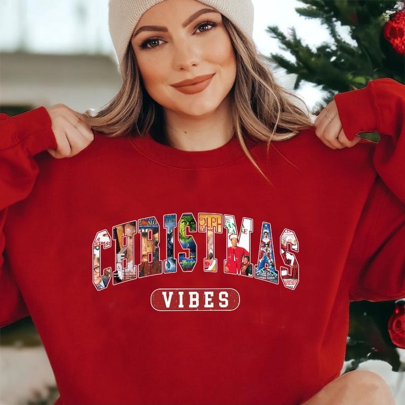 CHRISTMAS Vibes 90s Movies Shirt, Retro Christmas Movies Shirt, Christmas Vibes Shirt, Funny Xmas Shirt Hoodie, Sweatshirt